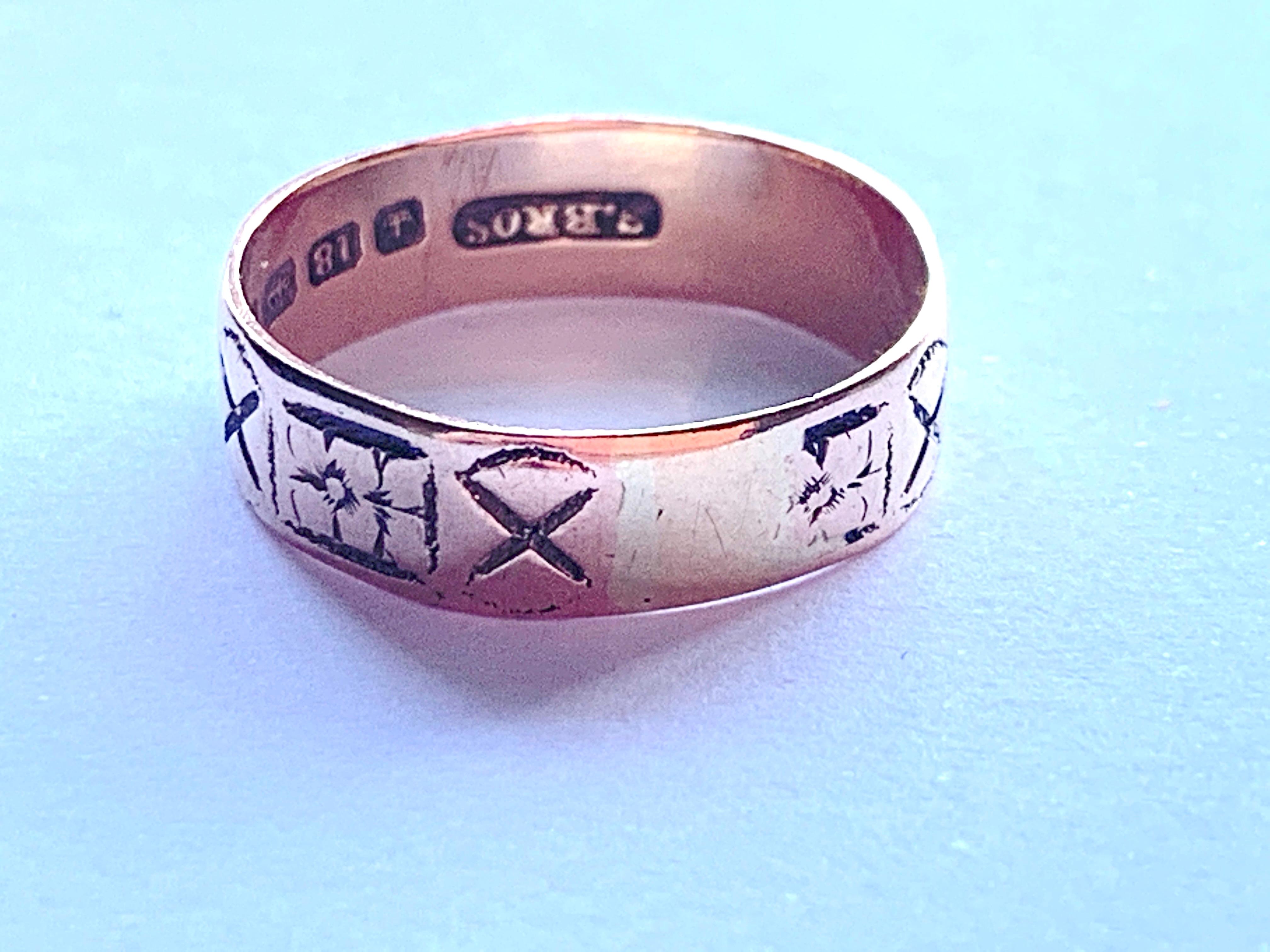 Antique Victorian 18ct Rose Gold Ring  In Good Condition For Sale In London, GB