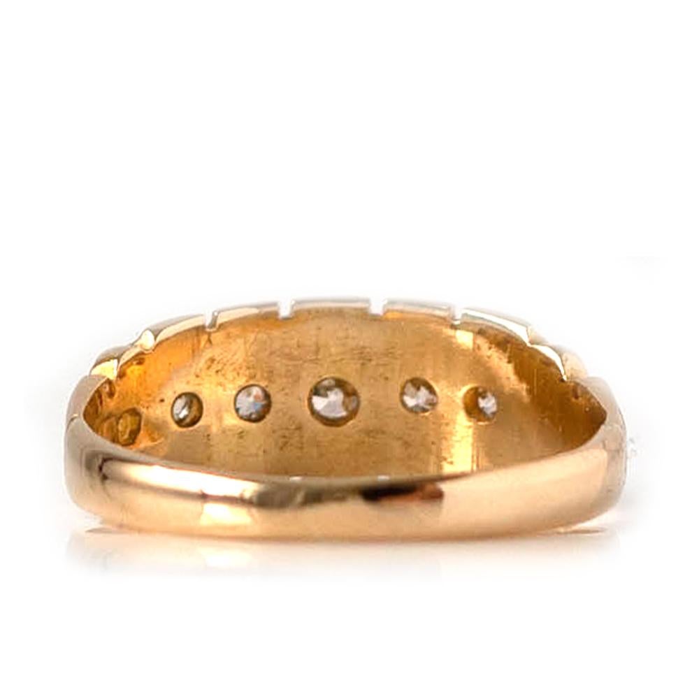 Victorien Bague victorienne ancienne en or jaune 18 carats avec diamants en vente
