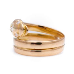 Antique, Victorian, 18 Carat Yellow Gold, Diamond Snake Ring