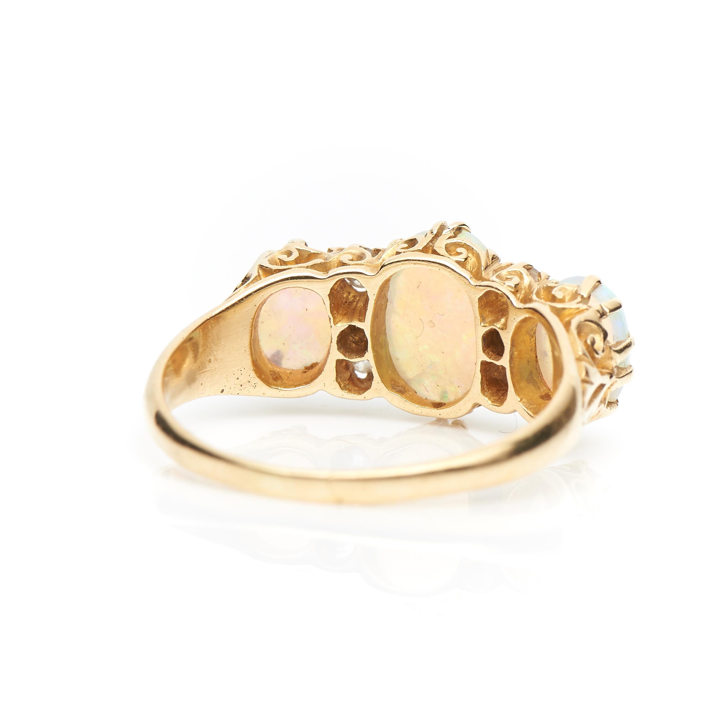 triple opal ring