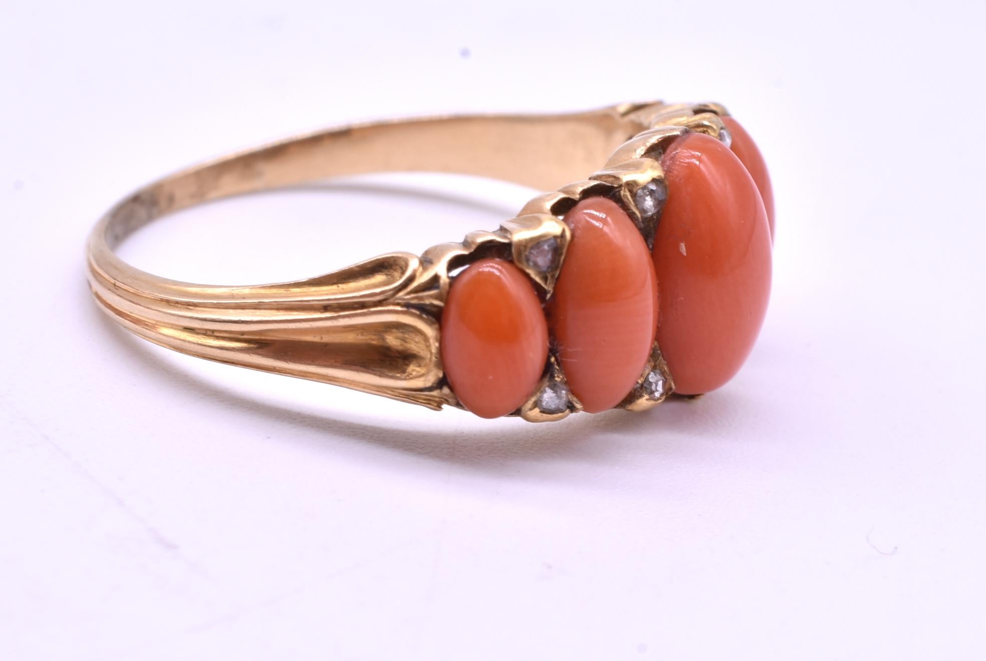 antique coral rings