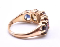 Antique Victorian 18 Karat Five-Stone Harlequin Ring