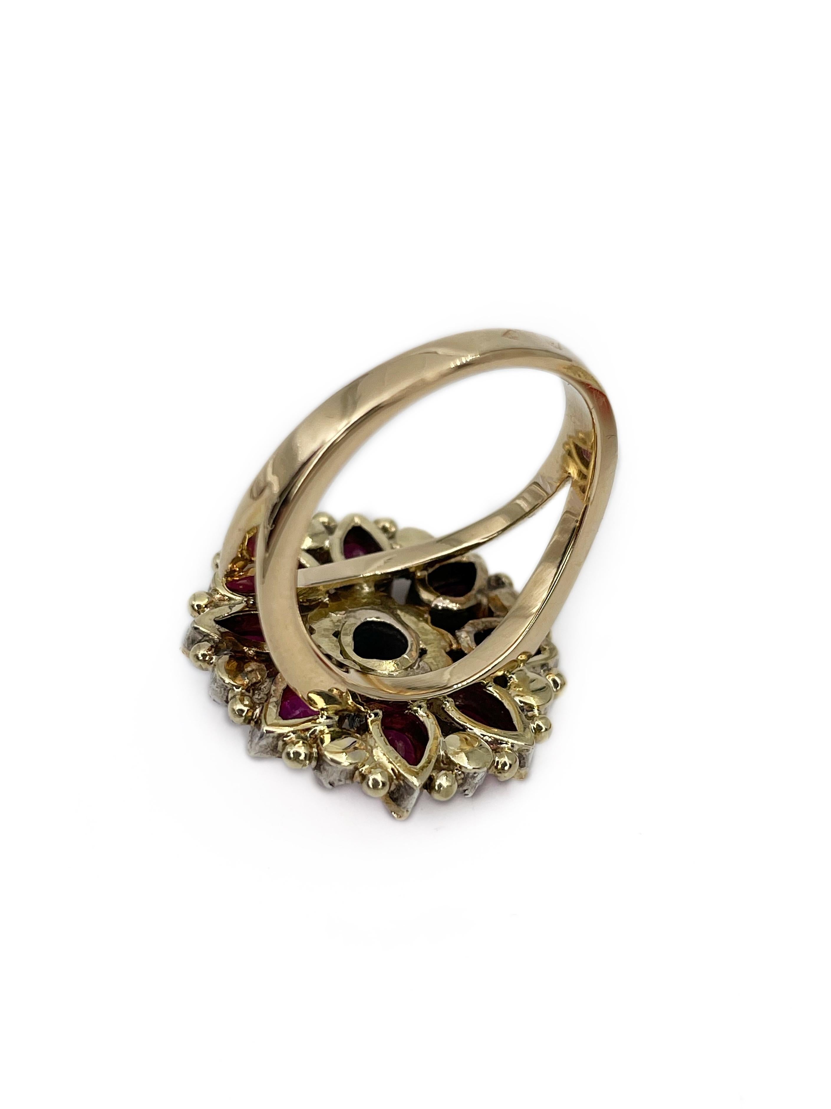 Victorian 18 Karat Gold 2.14 Carat Ruby 0.27 Carat Rose Cut Diamond Ring 1