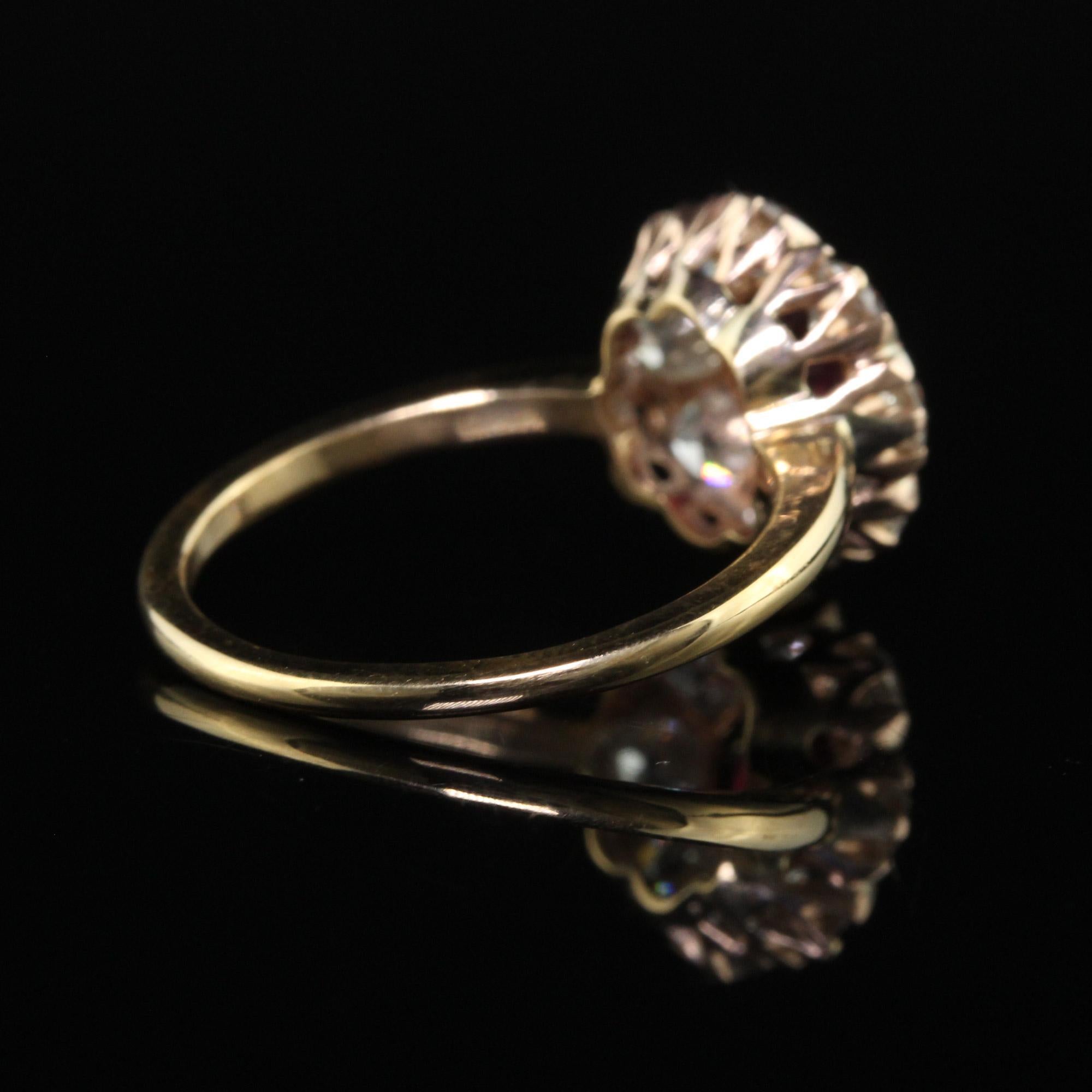 Antique Victorian 18K Gold Burma Ruby Diamond Cluster Engagement Ring - GIA 2