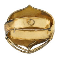 Antique Victorian 18k Gold Cabochon Garnet Dangle Pin Brooch Pendant / Scarf Tie