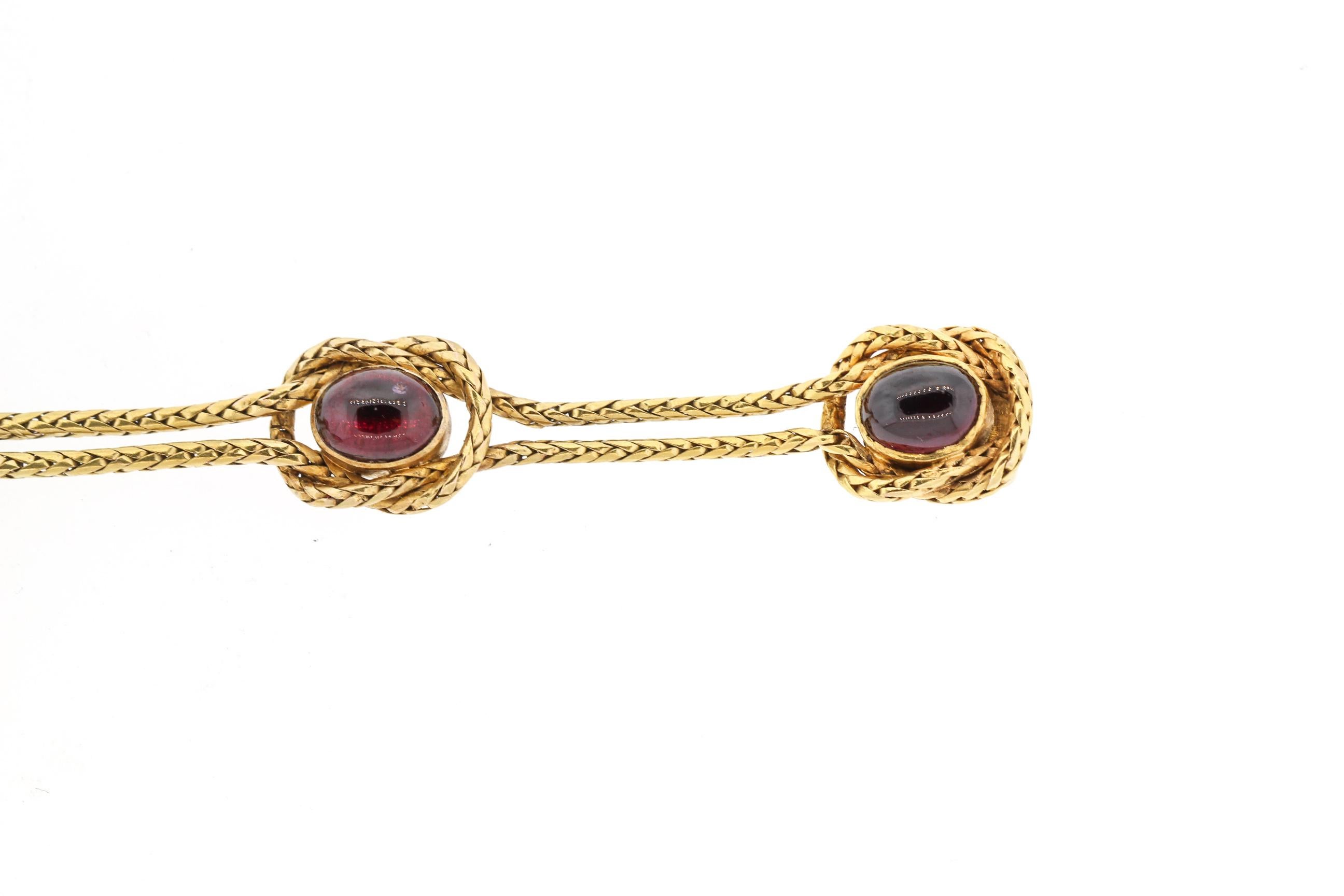 Women's or Men's Antique Victorian 18 Karat Gold Carbuncle Garnet Heart Bracelet