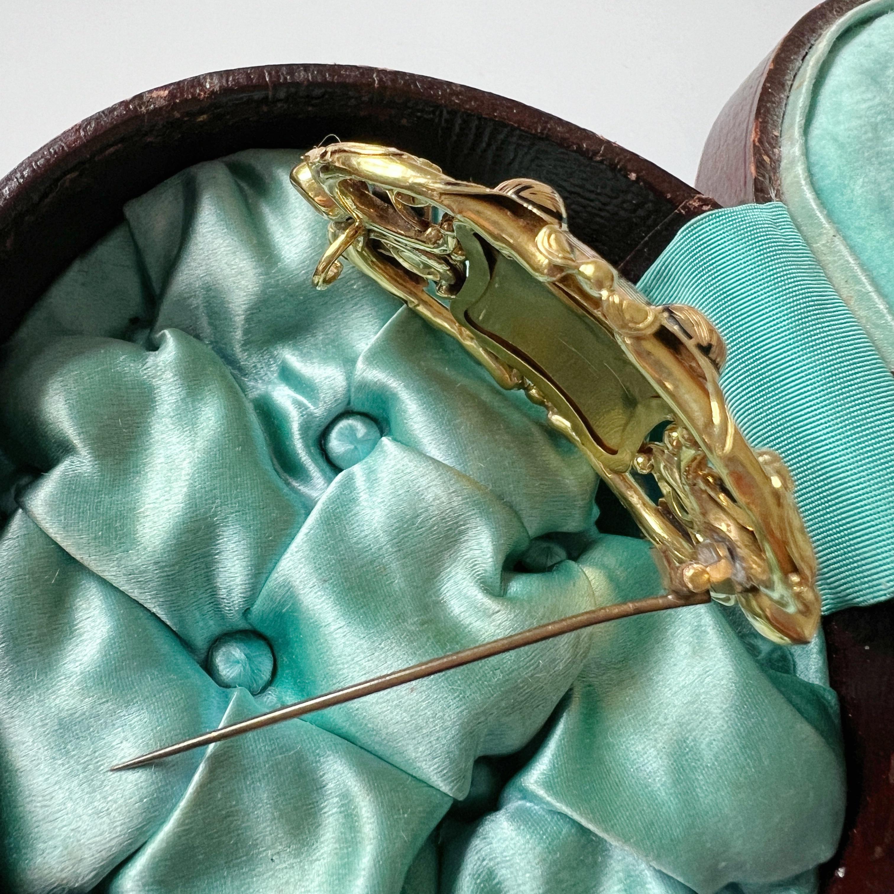 Antike viktorianische Cherubbrosche aus 18 Karat Gold mit Smaragden und natürlichen Perlen 5