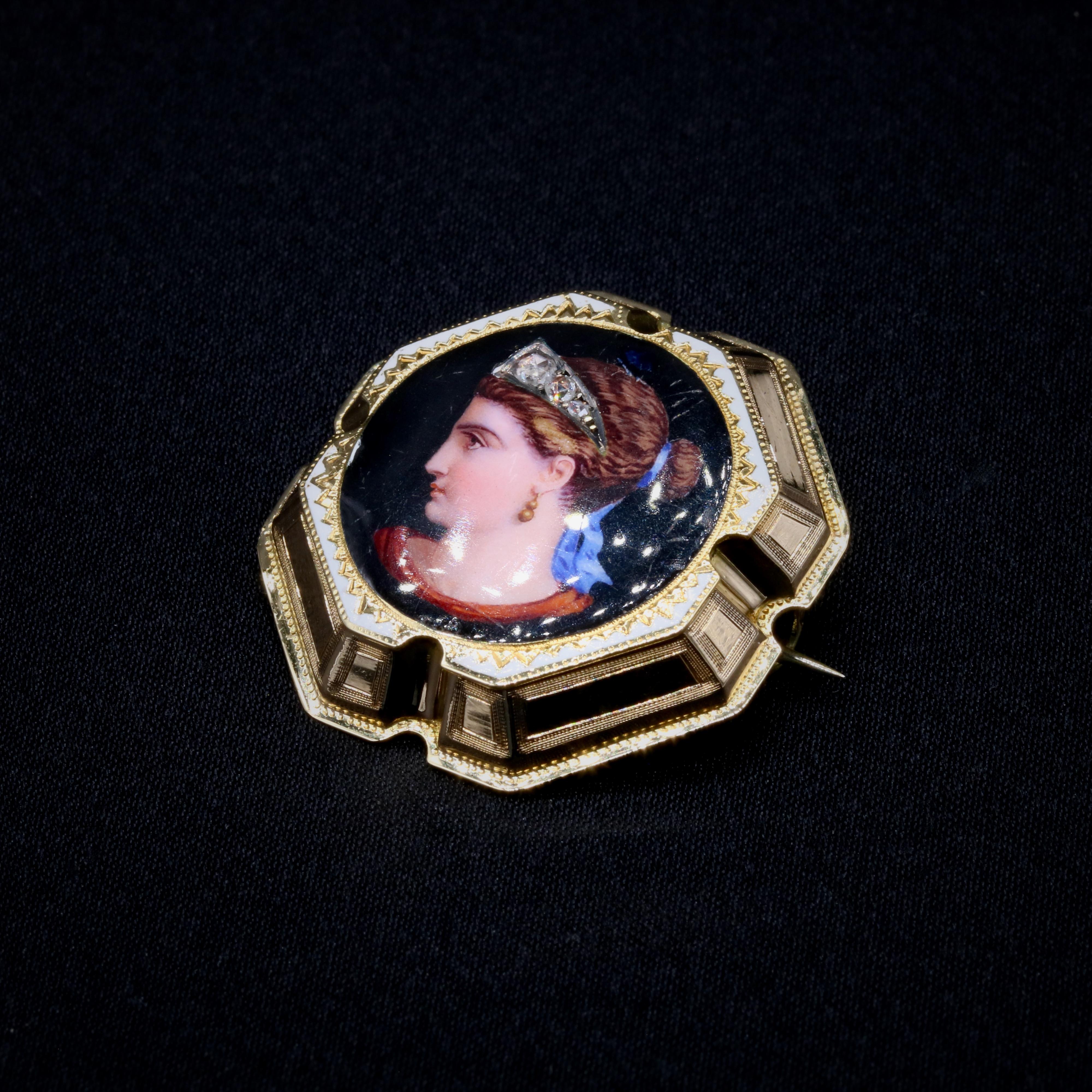 victorian enamel brooch