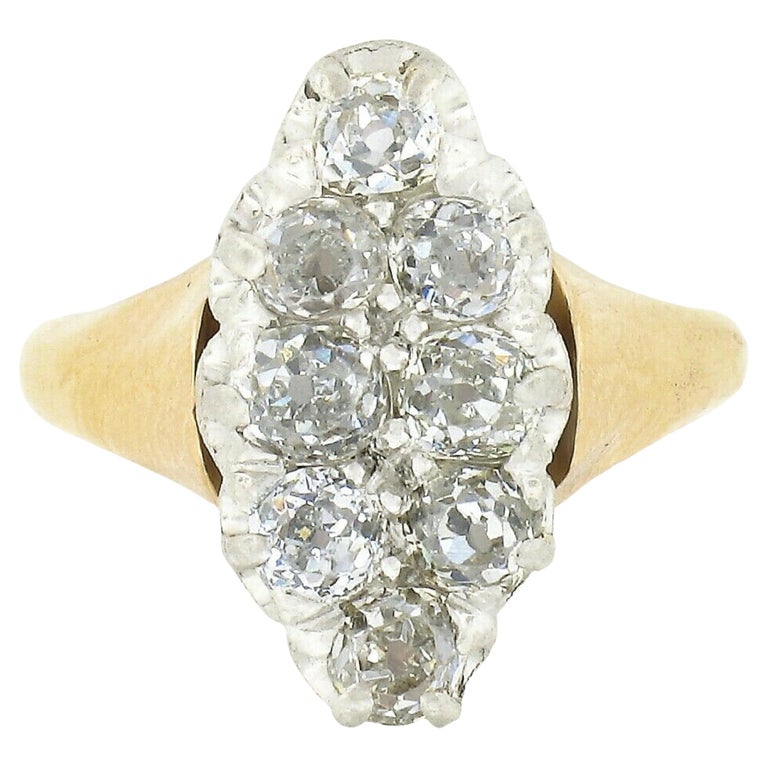 Bague Fiançailles Diamant Taille Ancienne 0.73ct Platine 900, Taille 5.25
