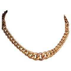 Antique Victorian 18K Gold Repousse Chain, Gold Convertible Bracelets and Chain