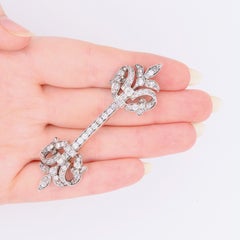 Antique Victorian 18K Gold & Silver 3.5ctw Diamond Convertible Cloak Clip Brooch