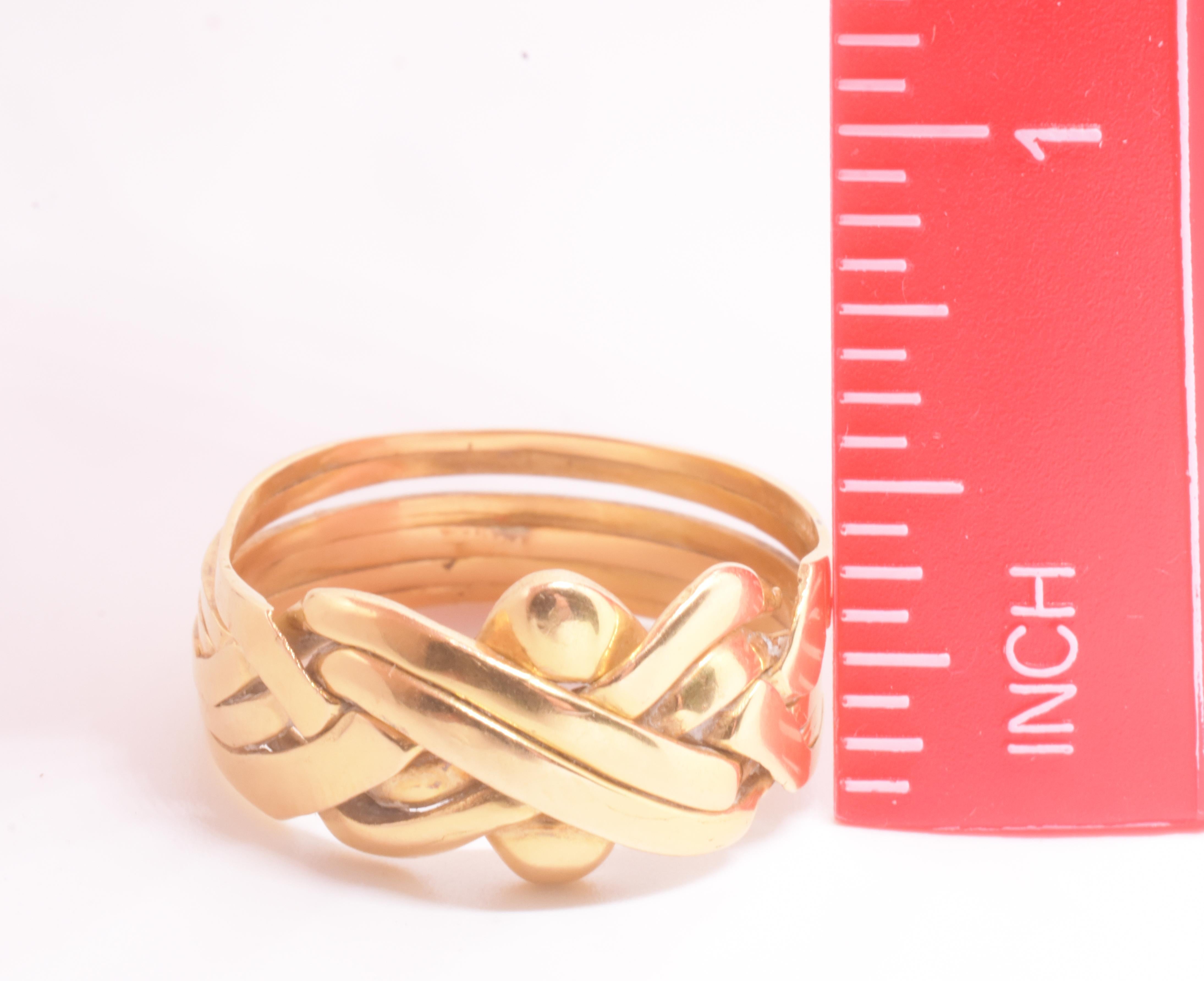 Ancienne bague victorienne 18K en forme de puzzle en vente 5