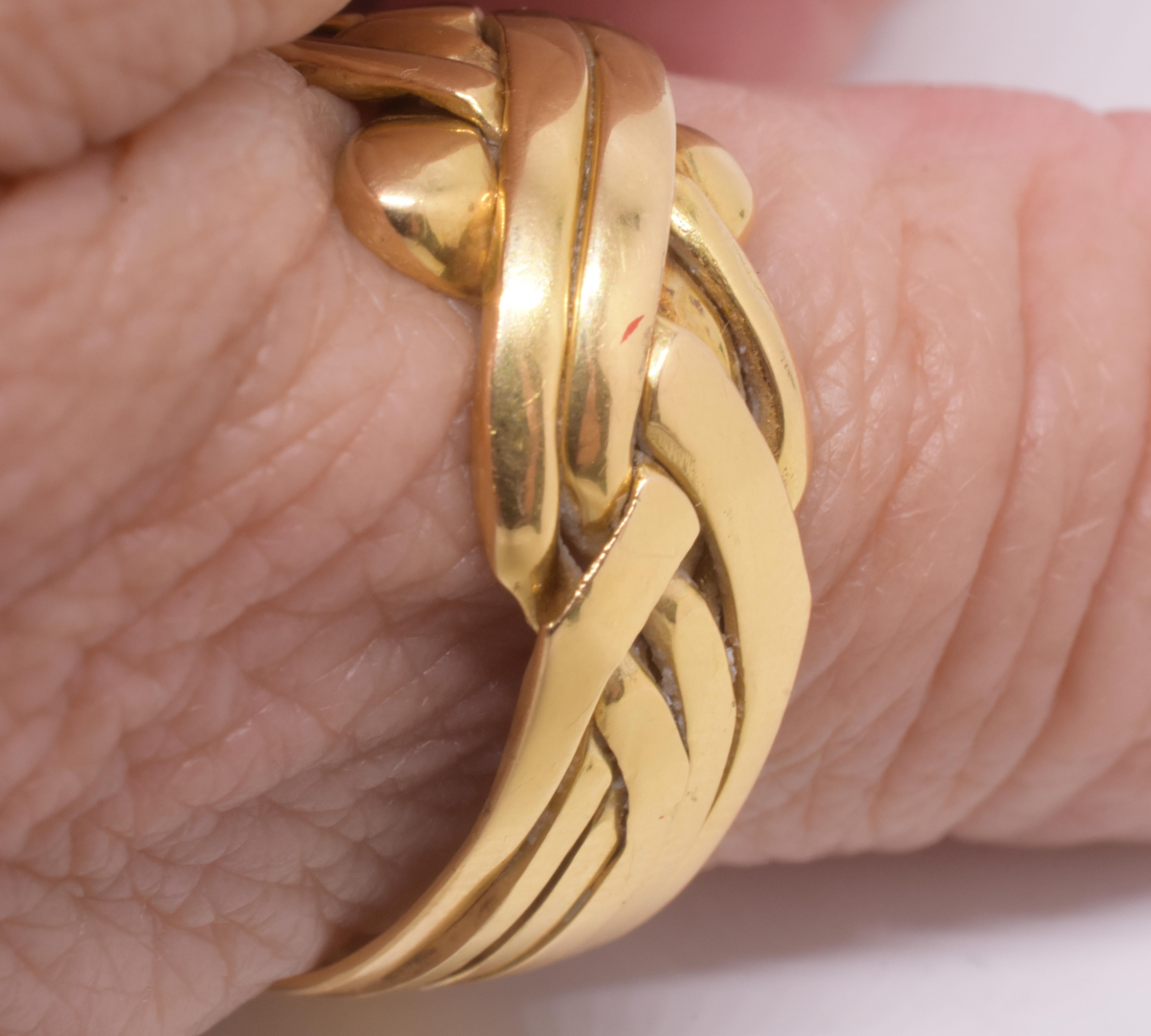Ancienne bague victorienne 18K en forme de puzzle Excellent état - En vente à Baltimore, MD