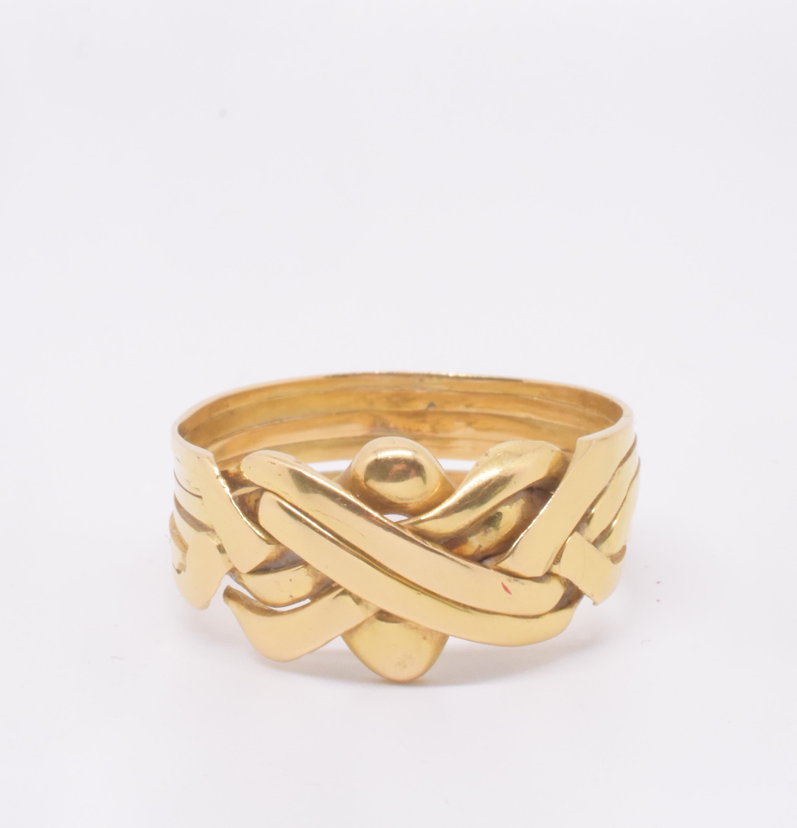 Ancienne bague victorienne 18K en forme de puzzle en vente 2