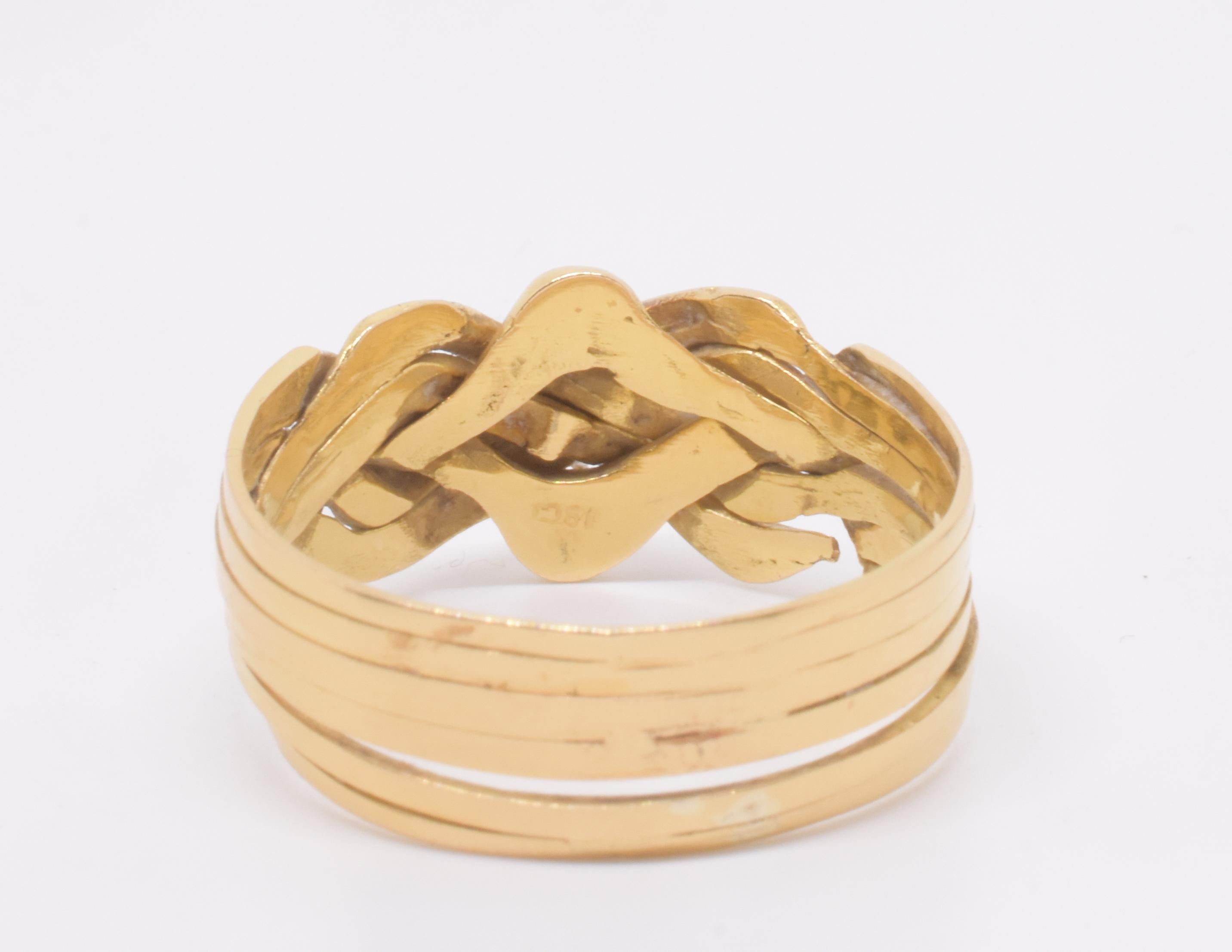 Ancienne bague victorienne 18K en forme de puzzle en vente 4