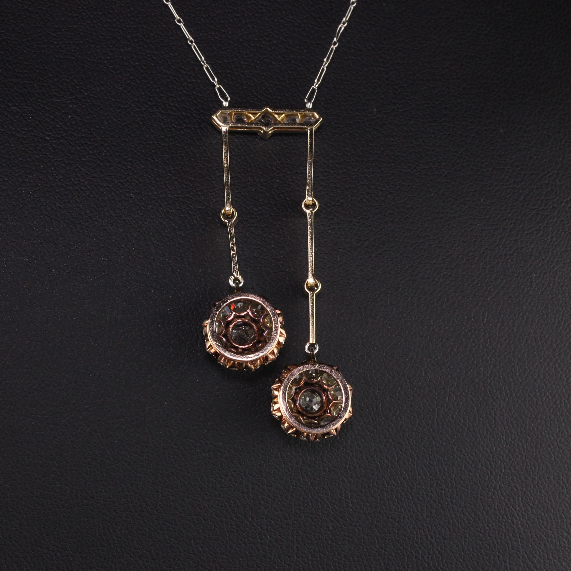 Antique Victorian 18 Karat Rose Gold Old Mine Cut Diamond Necklace 1