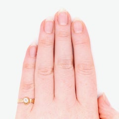 Antique Victorian 18K Yellow Gold 0.3ct Old Mine Cut Diamond Solitaire Ring