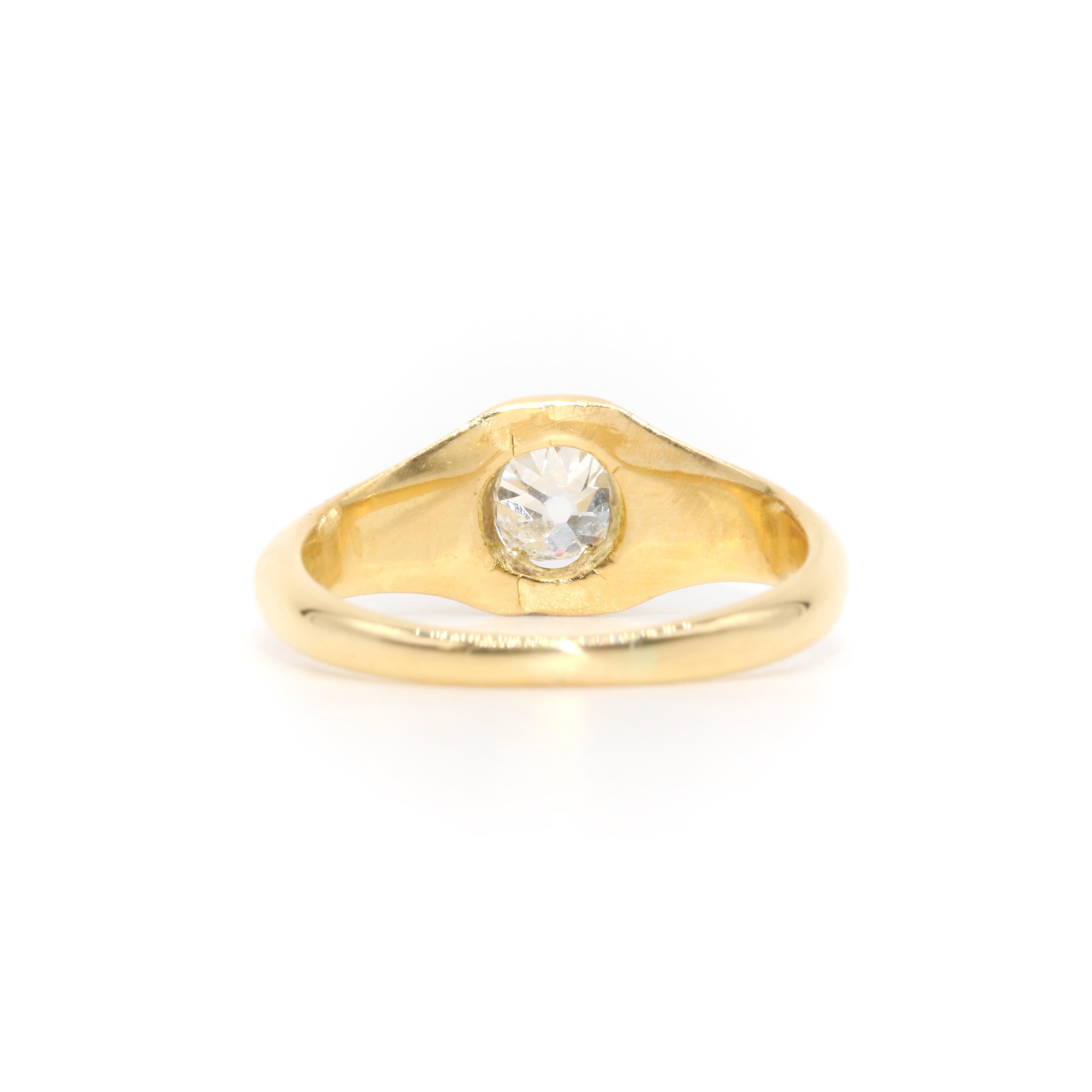 Antiguo Anillo Victoriano Belcher de Oro Amarillo de 18 K y 0,49 ct de Diamantes talla Mina Antigua en venta 2