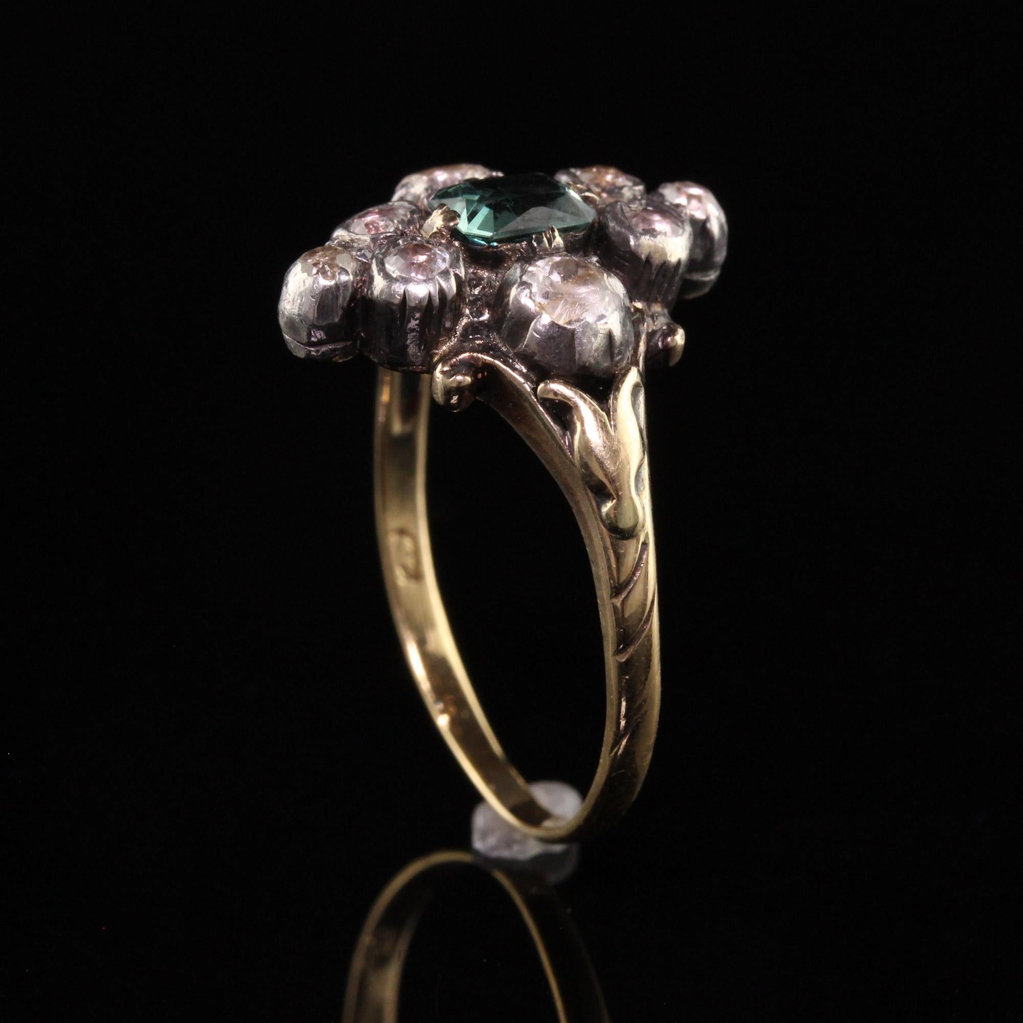 Antiguo Anillo Victoriano de Pasta Francesa Superior de Oro Amarillo de 18 quilates y Plata en venta 3