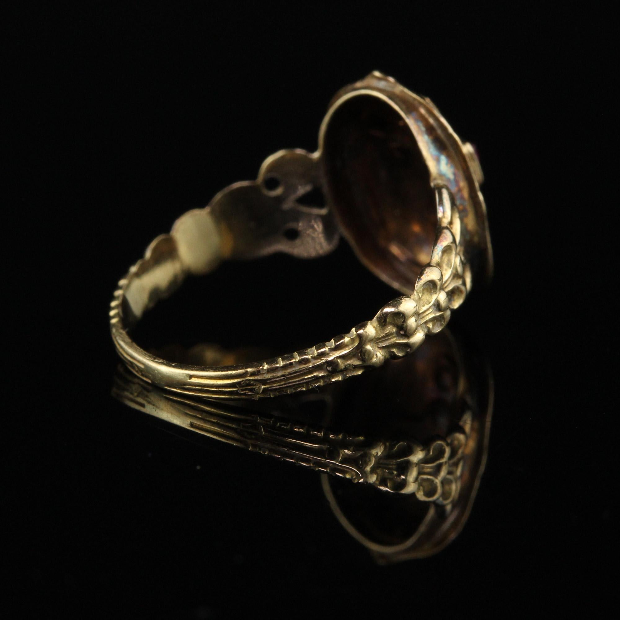 Women's or Men's Antique Victorian 18k Yellow Gold Burmese Ruby Cross Ring