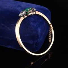 Bracelet jonc ancien victorien en or jaune 18 carats à motif pâte française