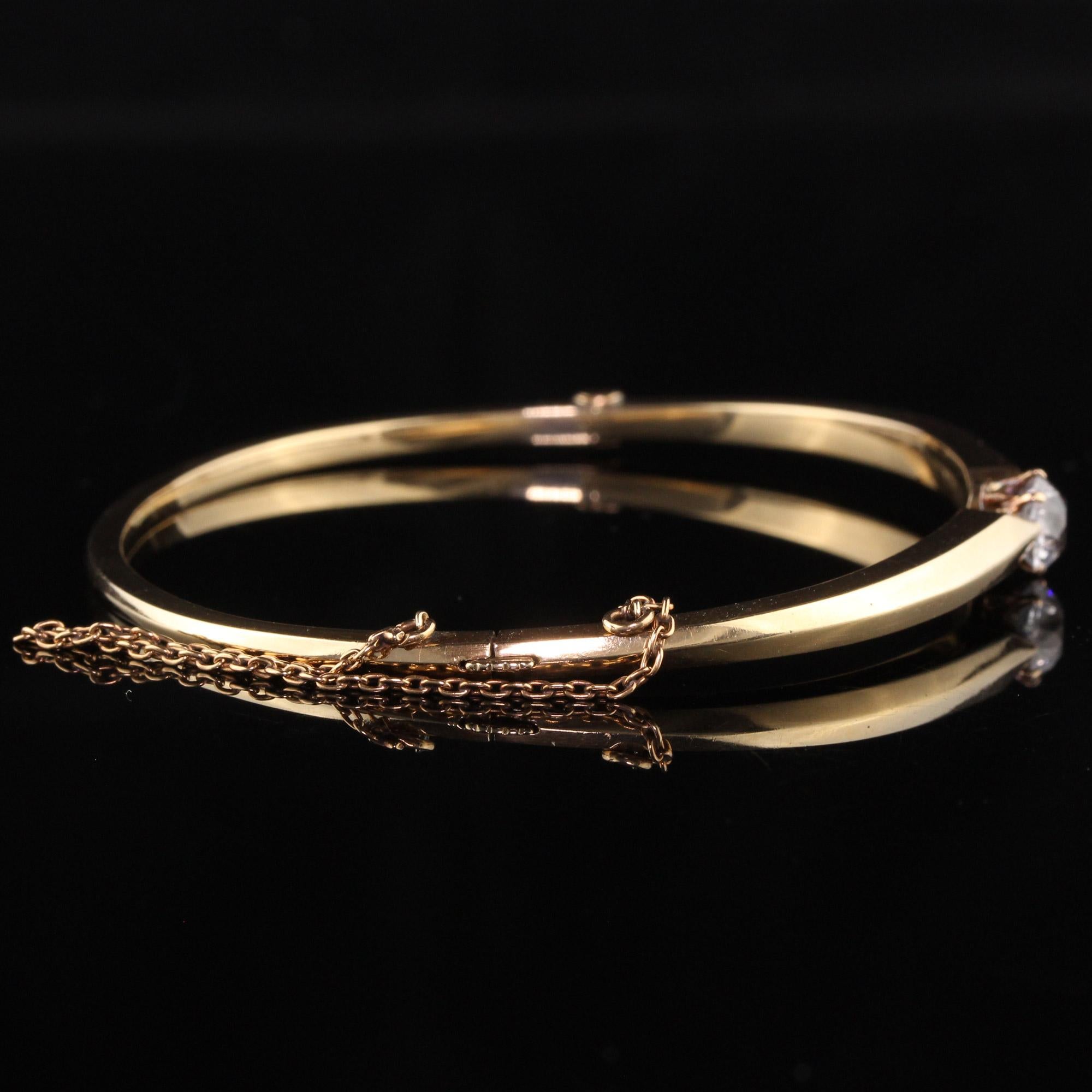 Antique Victorian 18K Yellow Gold French Paste Knife Edge Bangle Bracelet For Sale 2