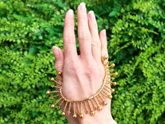 Antique Victorian 18k Yellow Gold Fringe Necklace