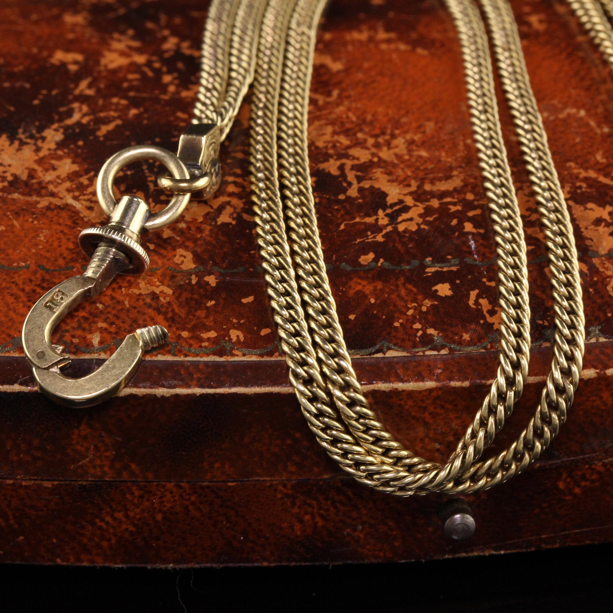 Antique Victorian 18K Yellow Gold Lariat Necklace In Good Condition For Sale In Great Neck, NY