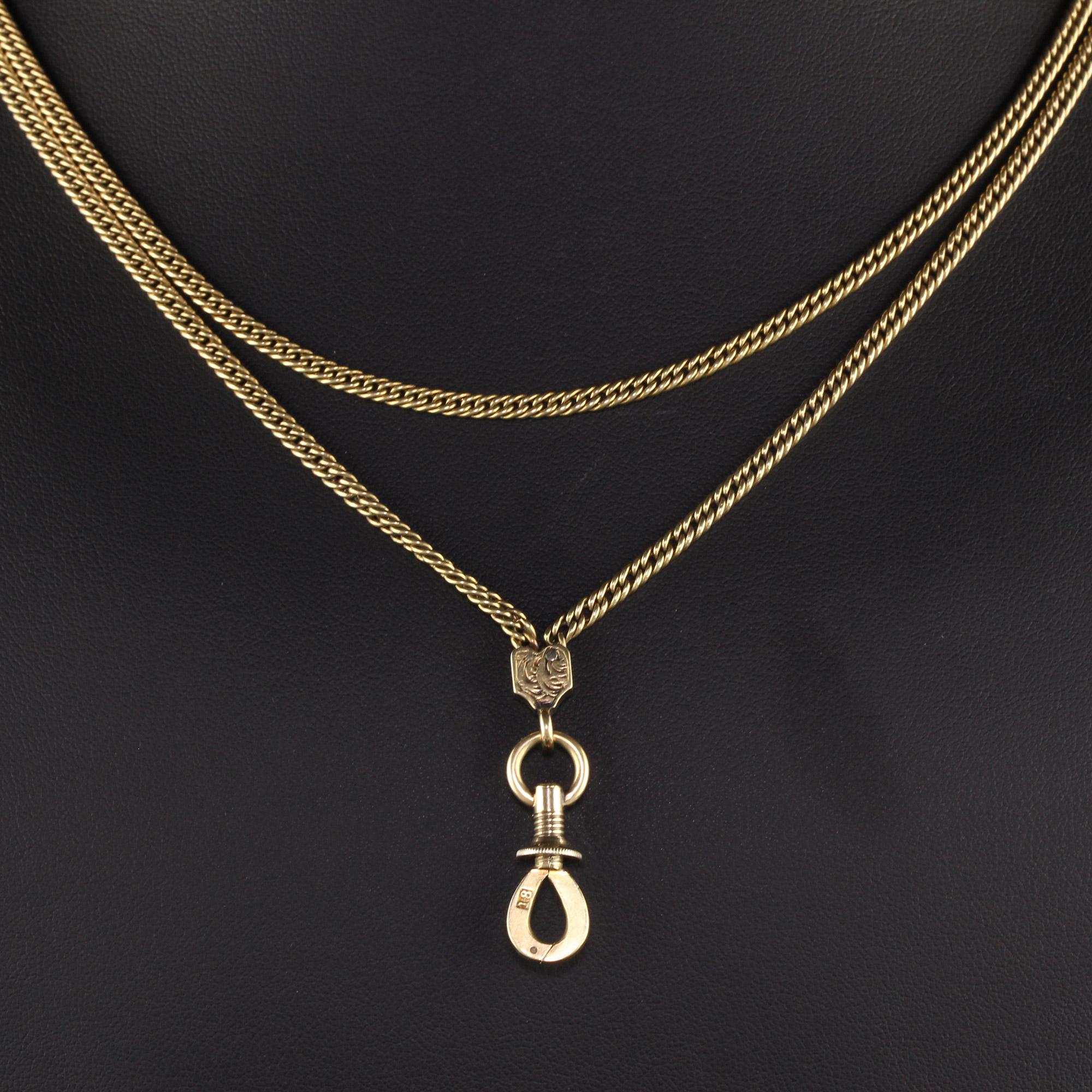 Antique Victorian 18K Yellow Gold Lariat Necklace For Sale 2