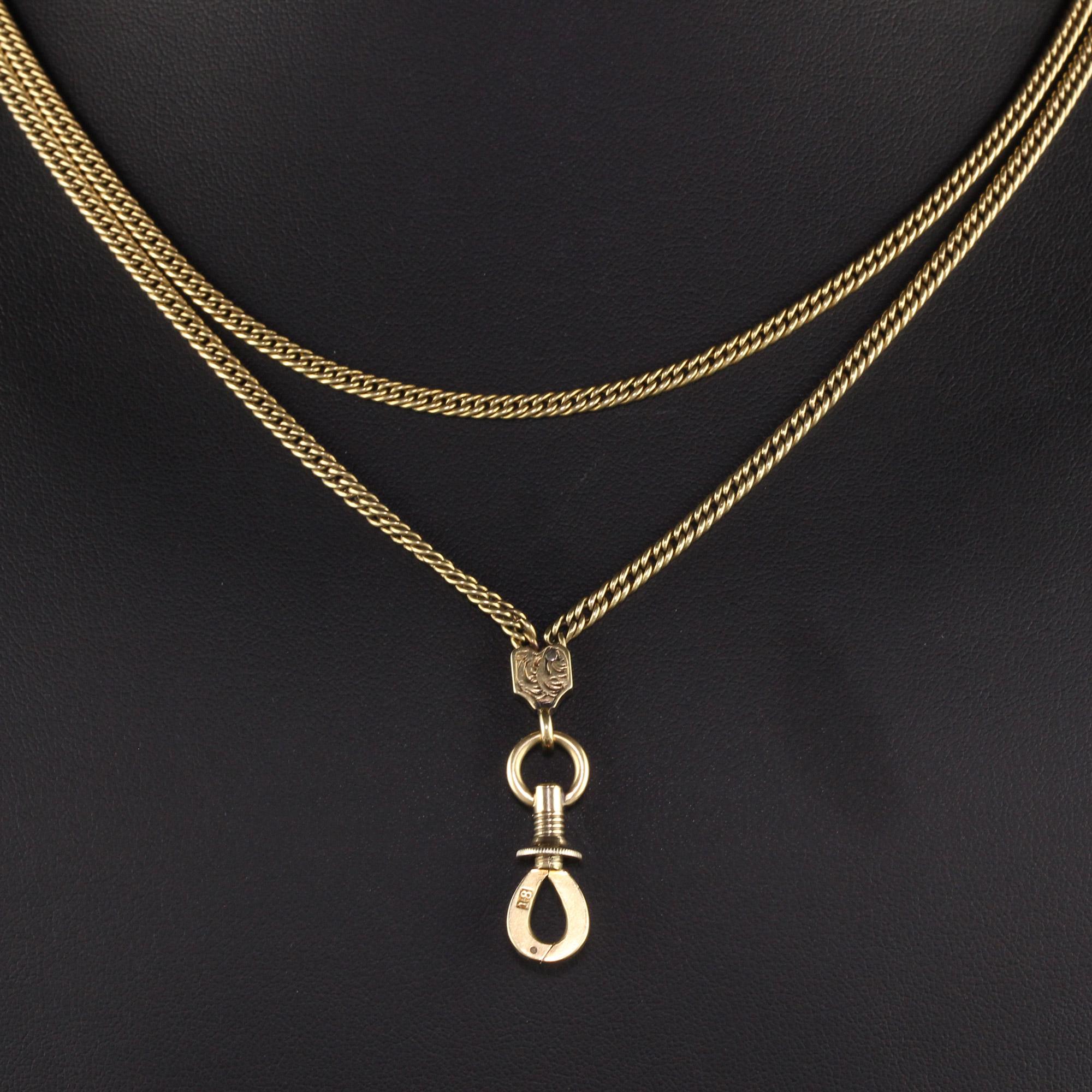 Antique Victorian 18K Yellow Gold Lariat Necklace 3