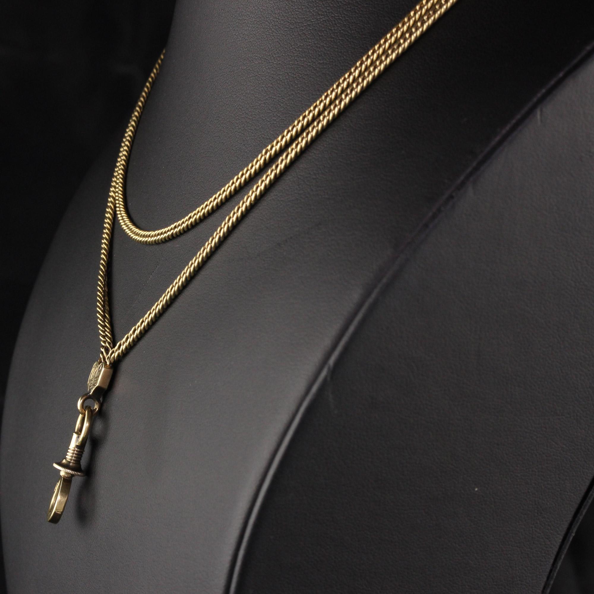 Antique Victorian 18K Yellow Gold Lariat Necklace 4