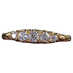 Antico bracciale vittoriano in oro giallo 18 carati con diamante taglio europeo A. Stone