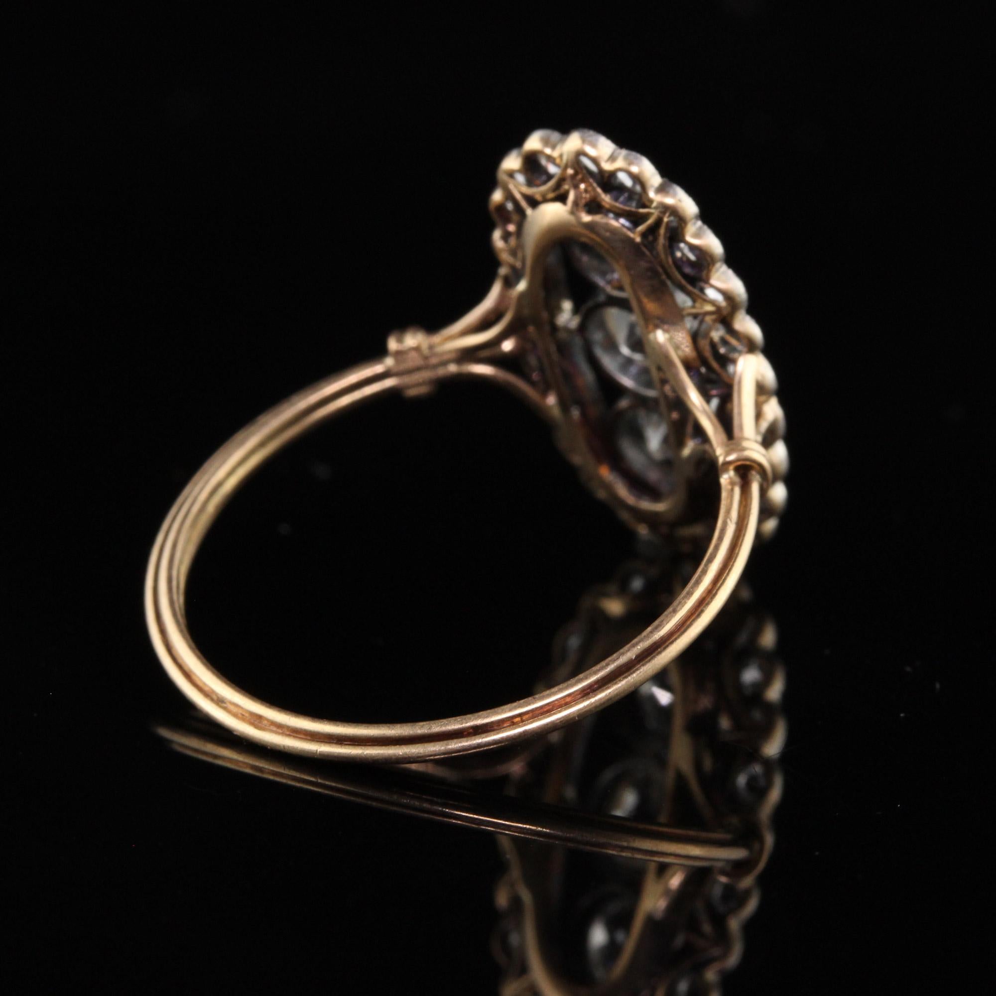 Antique Victorian 18K Yellow Gold Old European Rose Cut Diamond Ring 1