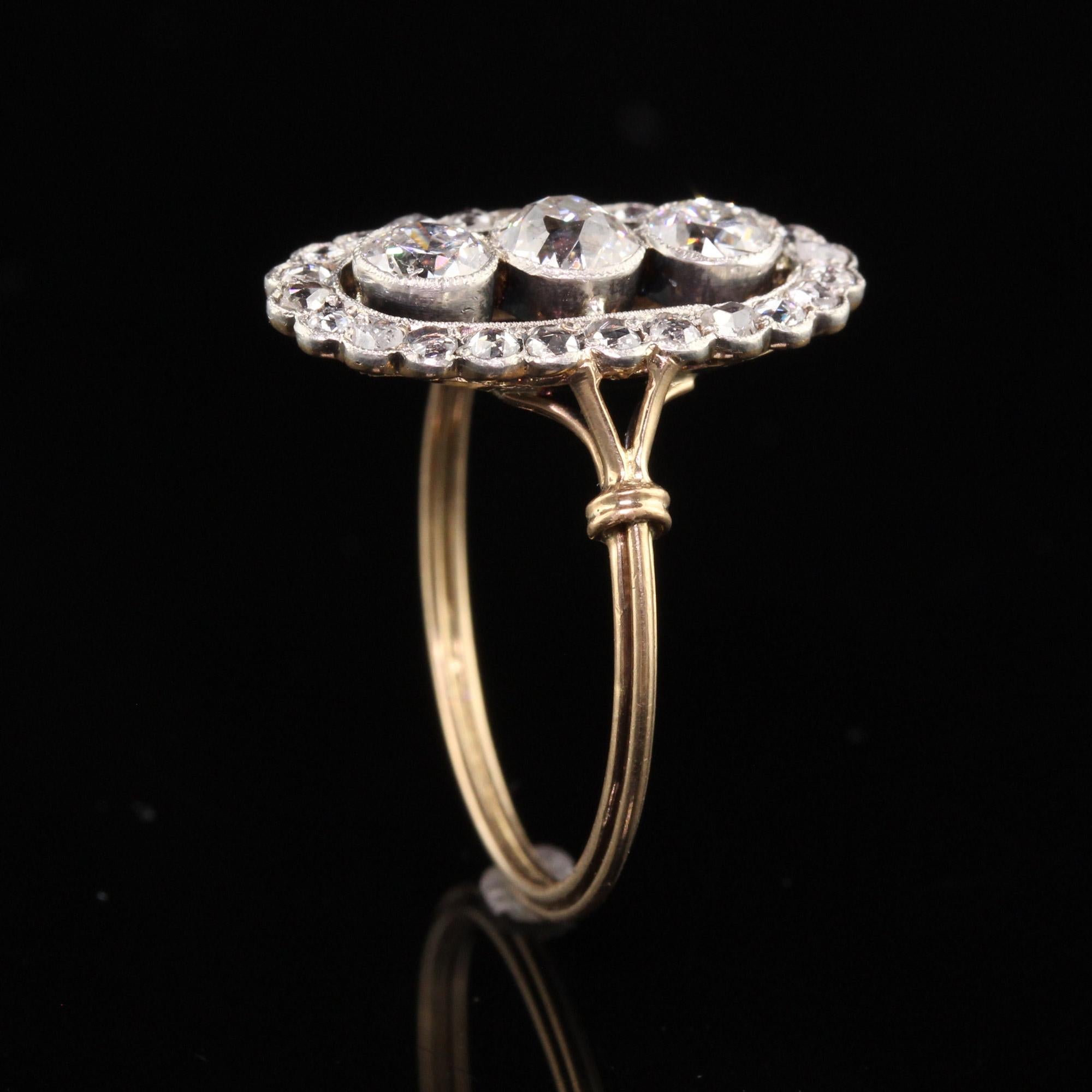 Antique Victorian 18K Yellow Gold Old European Rose Cut Diamond Ring 2