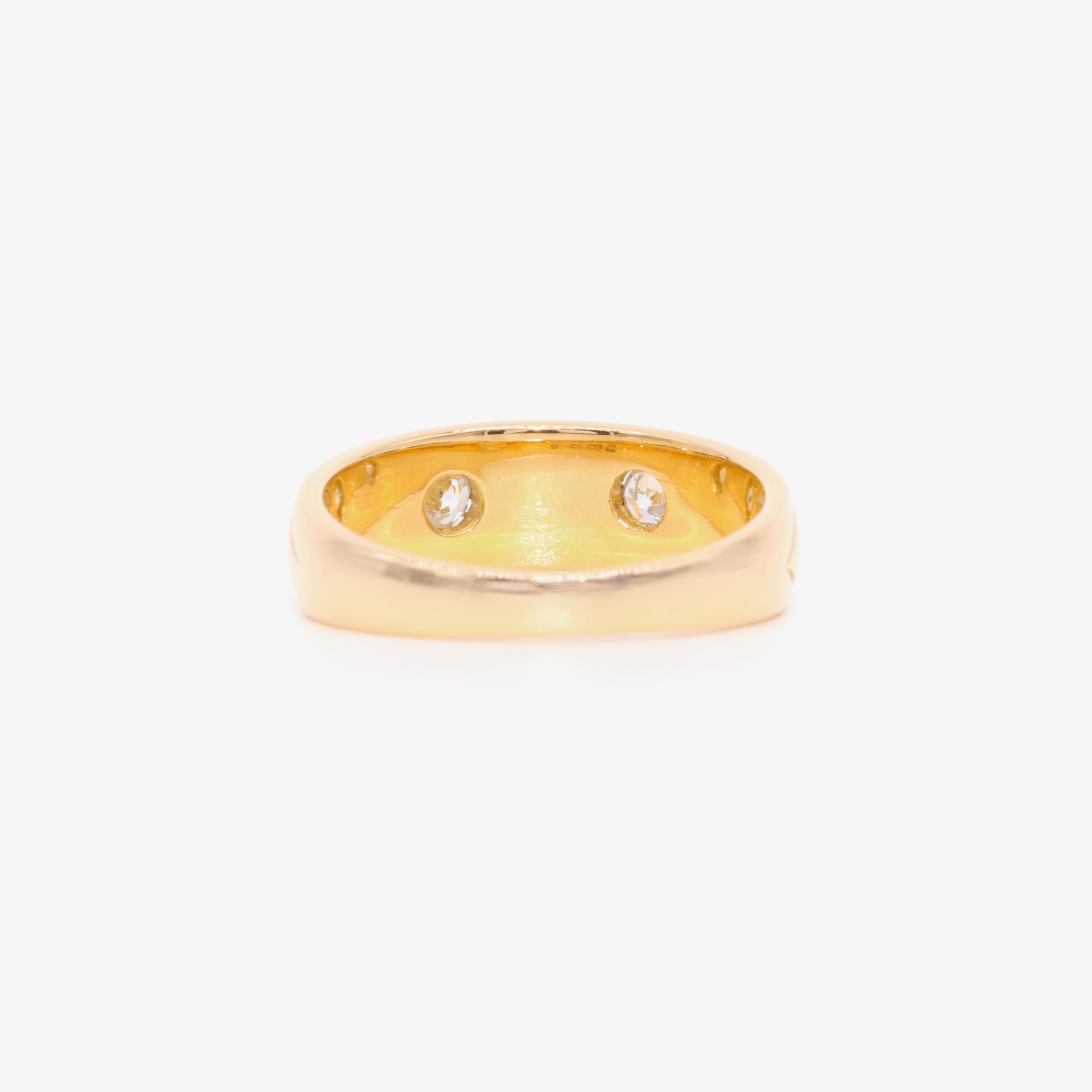 Antique Victorian 18K Yellow Gold Pearl and Diamond Band Ring For Sale 1
