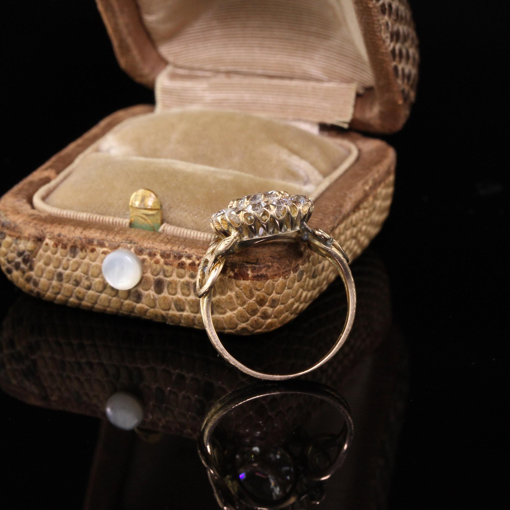 Antique Victorian 18 Karat Yellow Gold Rose Cut Diamond Engagement Ring 1