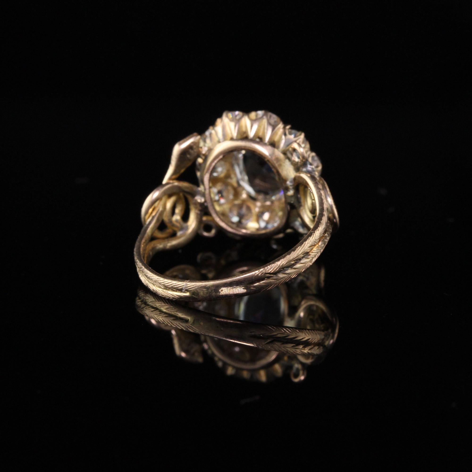 Antique Victorian 18 Karat Yellow Gold Rose Cut Diamond Engagement Ring 3