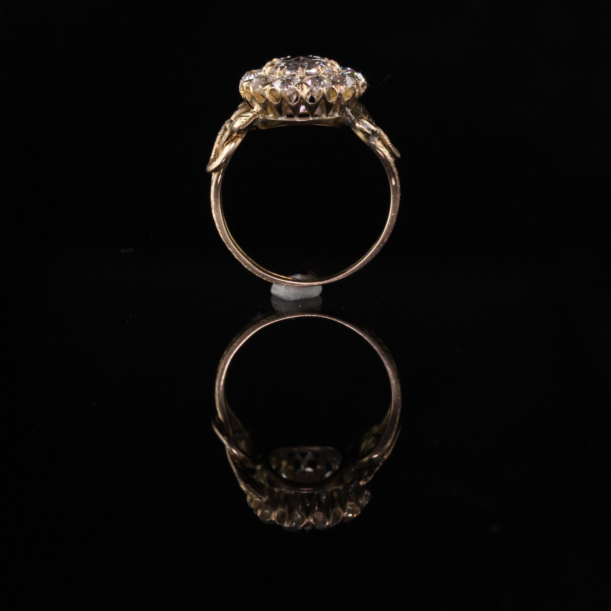 Antique Victorian 18 Karat Yellow Gold Rose Cut Diamond Engagement Ring 4