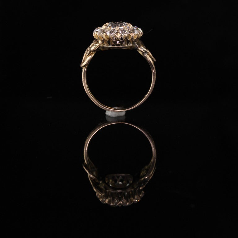 Antique Victorian 18 Karat Yellow Gold Rose Cut Diamond Engagement Ring ...