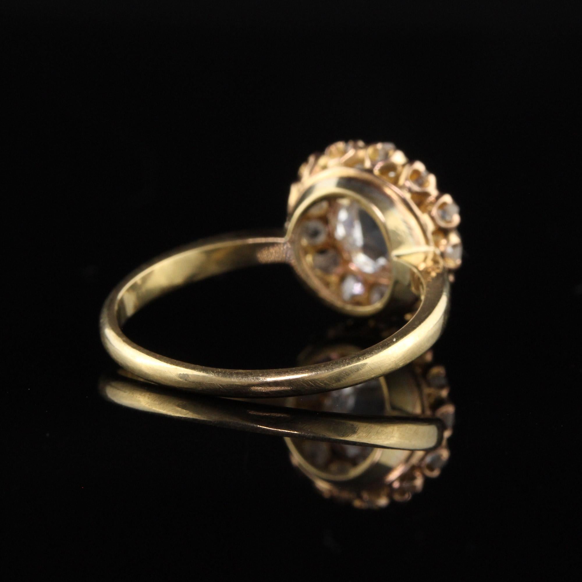 Antique Victorian 18K Yellow Gold Rose Cut Diamond Engagement Ring - GIA 2