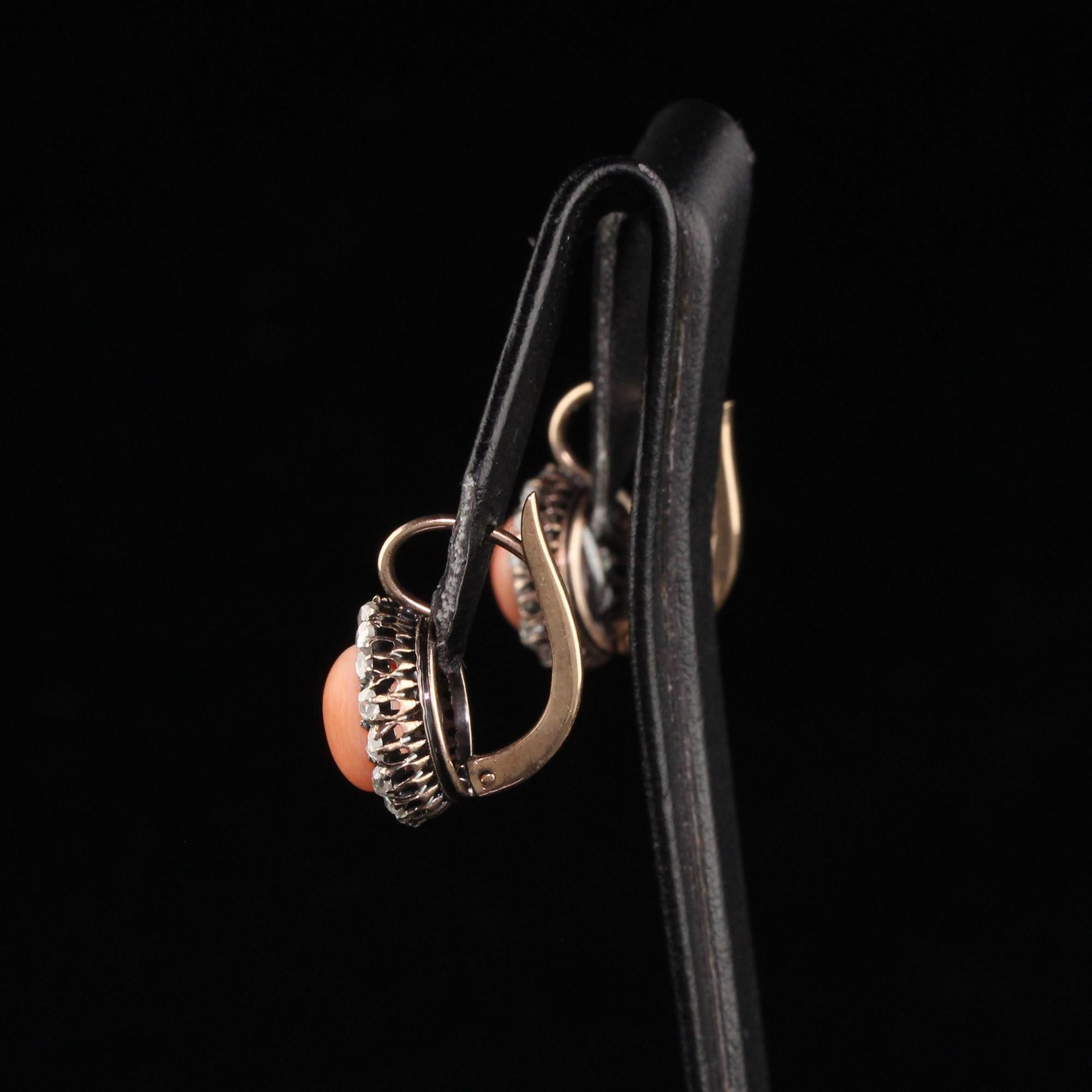 Antike viktorianische tropfenförmige Ohrringe aus 18 Karat Gelbgold mit Diamant-Halo im Rosenschliff im Angebot 2