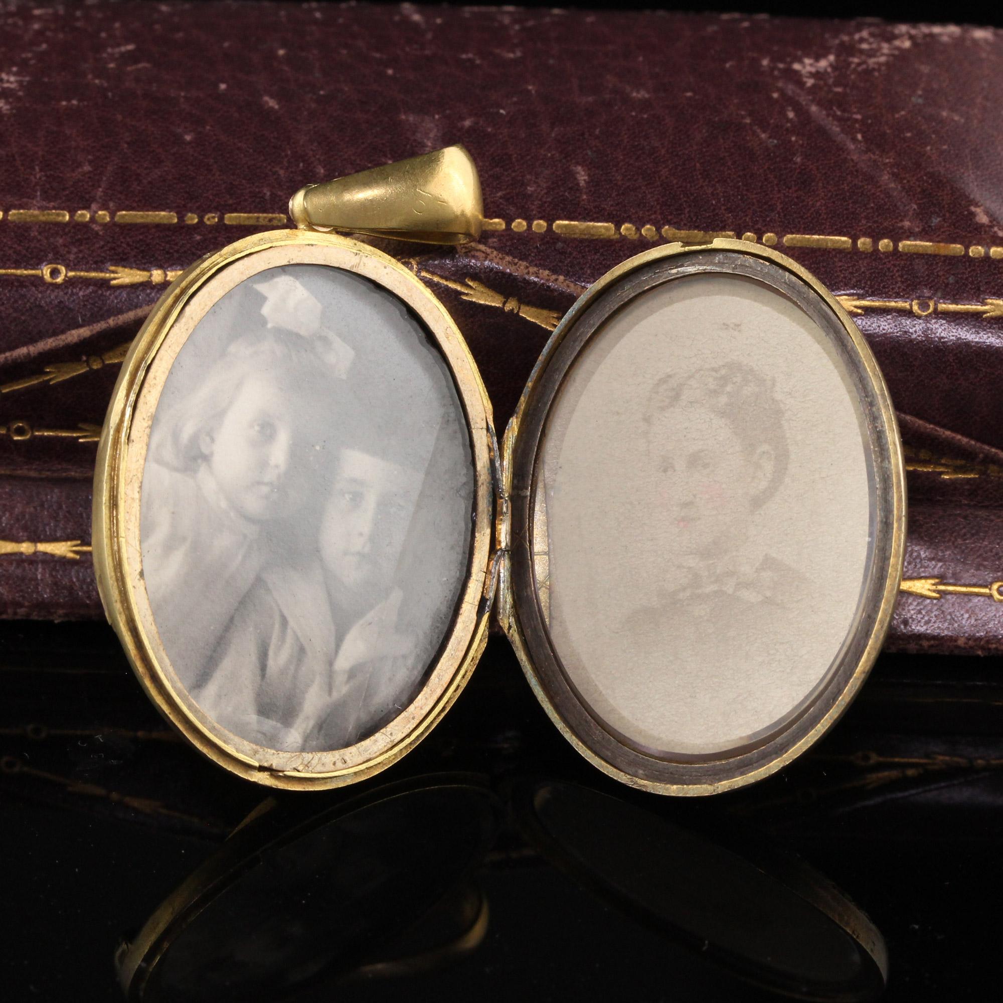 Antique Victorian 18K Yellow Gold Seed Pearl and Enamel Locket at 1stDibs