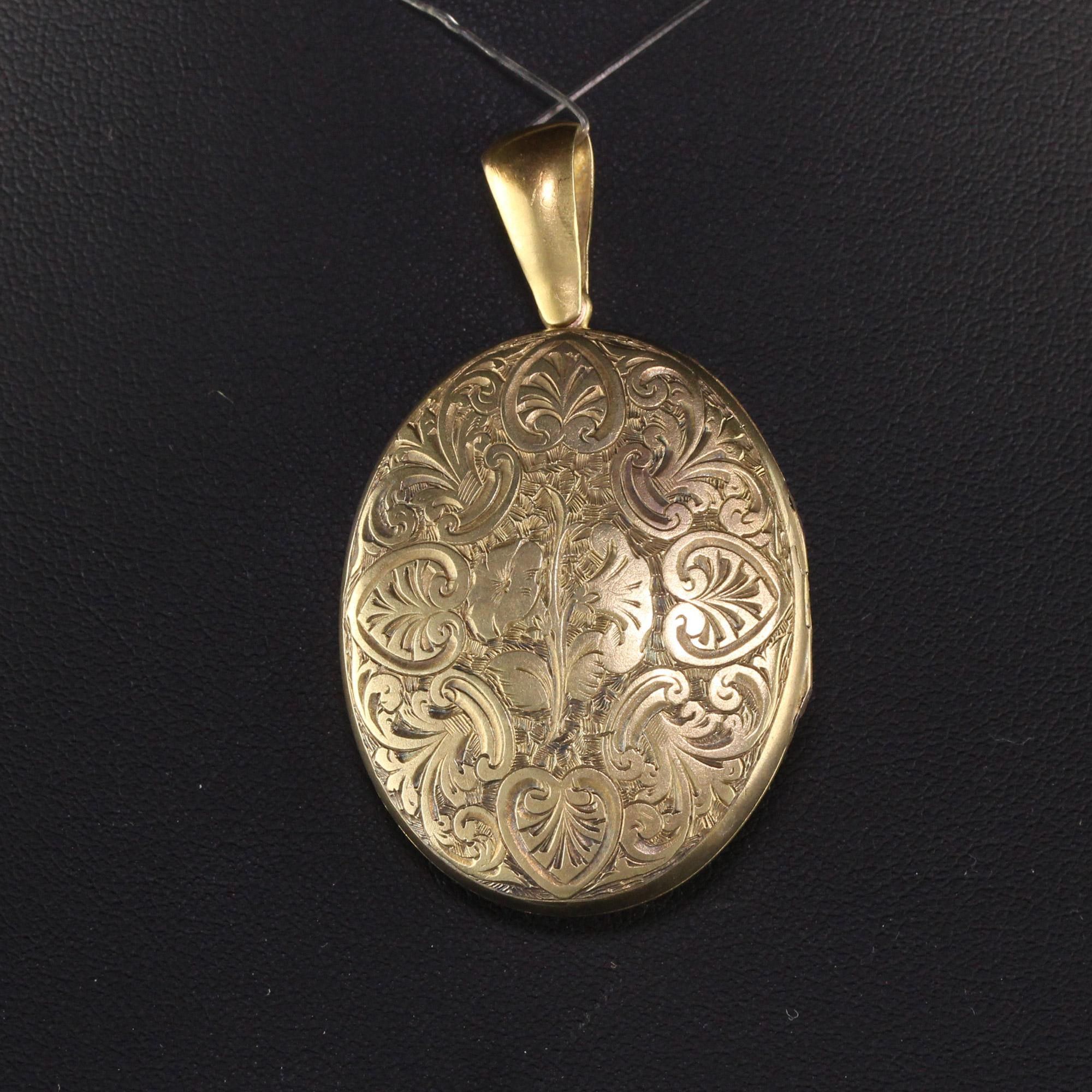 Antique Victorian 18K Yellow Gold Seed Pearl and Enamel Locket at 1stDibs