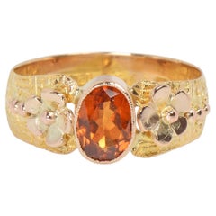 Antiker viktorianischer Ring aus 18-karätigem Gold mit Hessionit-Granat