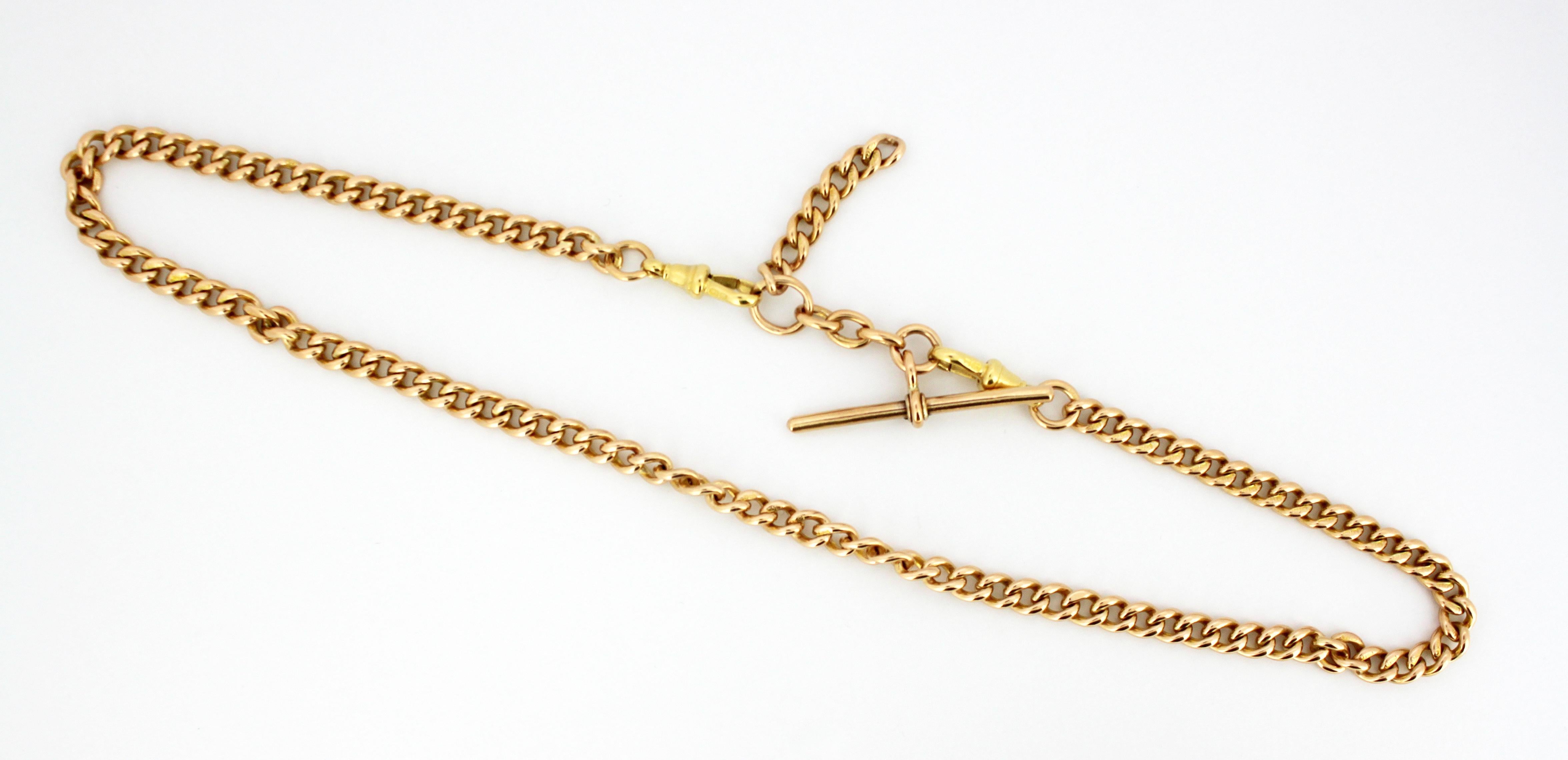 Antique Victorian 18kt yellow gold albert chain.
Made in Sheffield, England Circa 1880's
Each link hallmarked 18kt gold & Sheffield town stamp

Dimensions - 
Length x Width : 46 x 0.65 cm
Total weight : 62 grams

Condition : Chain is antique, minor