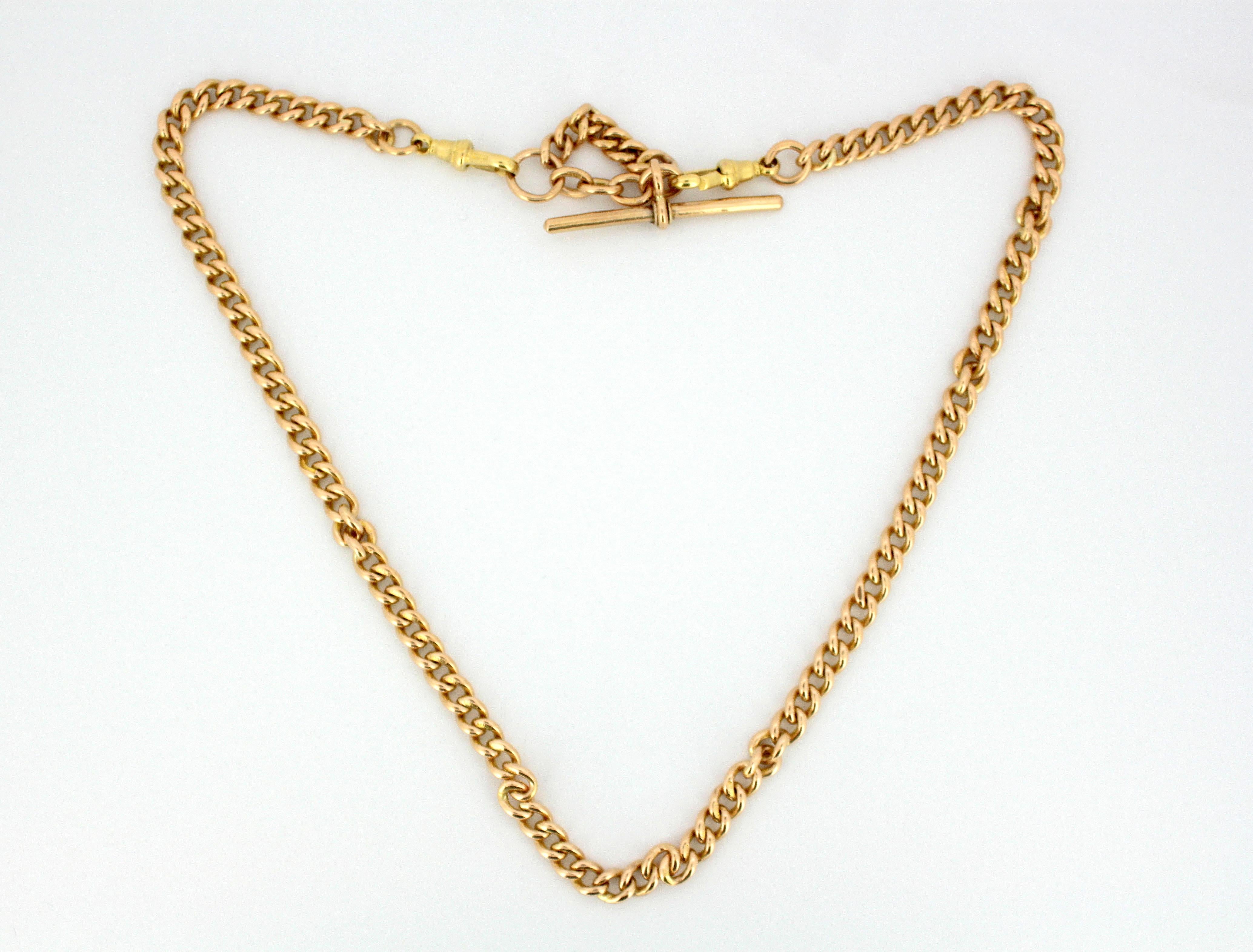 Antique Victorian 18 Karat Yellow Gold Albert Chain, Sheffield, 1880s In Good Condition In Braintree, GB