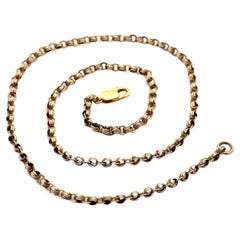 Collana vittoriana antica a catena in oro giallo da 19" con chiusura a moschettone