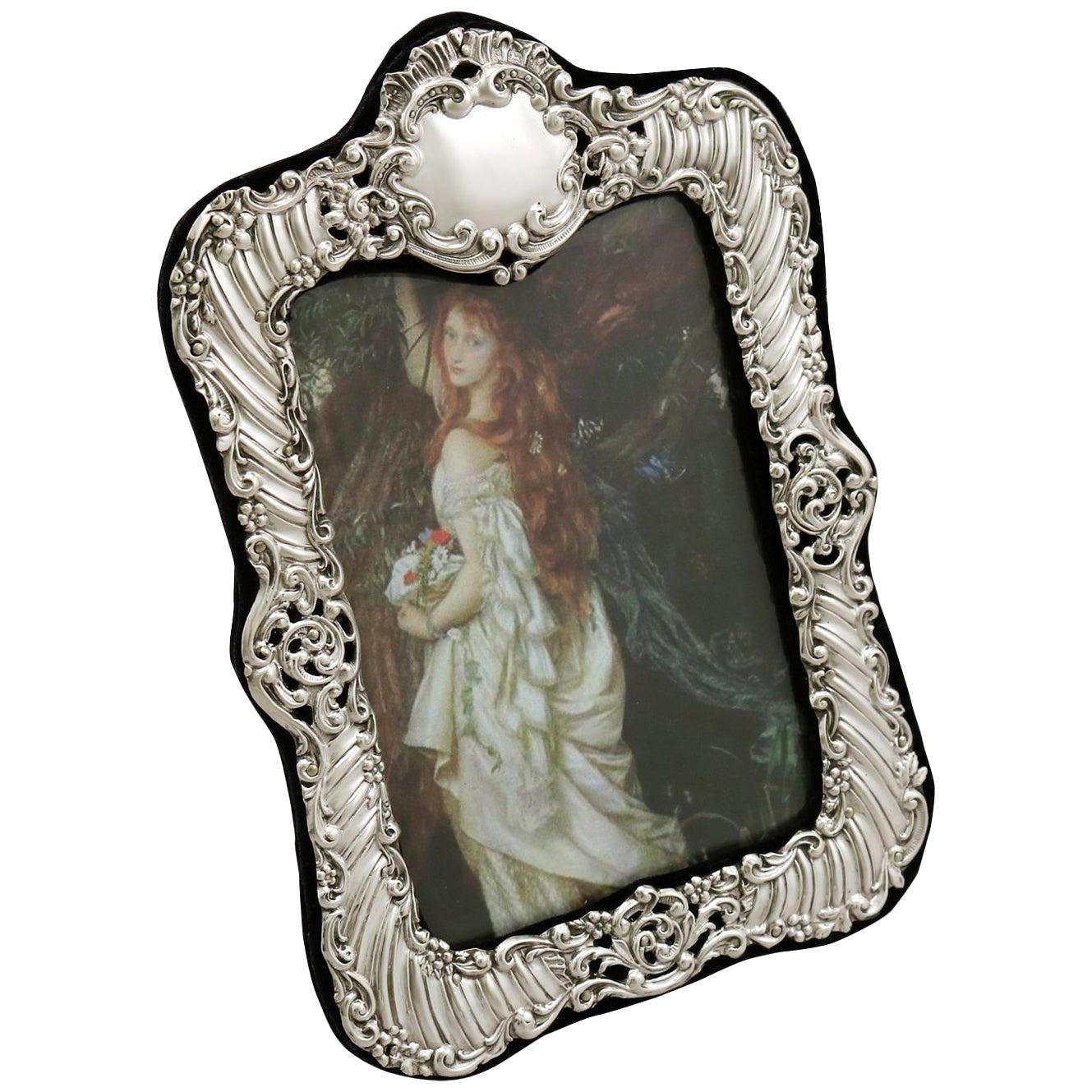 Antique Victorian 1900 Sterling Silver Photograph Frame by Henry Matthews