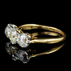 Antique Victorian Diamond Trilogy Ring 18ct Gold Circa 1900 Cert