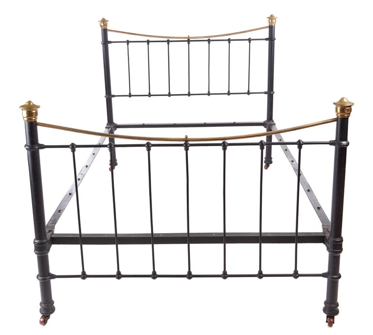 Antique Victorian 19th Century Brass and Iron Bed at 1stDibs